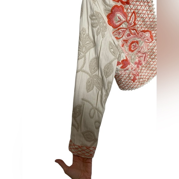 Soft Surroundings Twin Garlands Bolero Jacket Cropped Beaded Embroidered Sz M - Picture 3 of 13